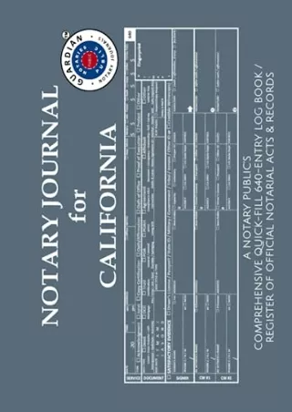 Download Book [PDF] NOTARY JOURNAL FOR CALIFORNIA: A Notary Public's Comprehensive Quick-Fill