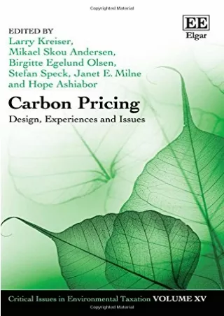 Download Book [PDF] Carbon Pricing: Design, Experiences and Issues (Critical Issues in