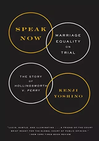 $PDF$/READ/DOWNLOAD Speak Now: Marriage Equality on Trial