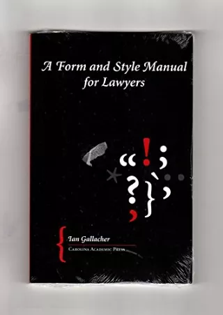 $PDF$/READ/DOWNLOAD A Form And Style Manual for Lawyers