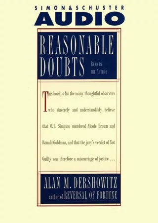 Download Book [PDF] Reasonable Doubts: The O.J. Simpson Case and the Criminal Justice System