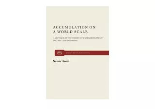 Download PDF Accumulation on a World Scale A Critique of the Theory of Underdeve