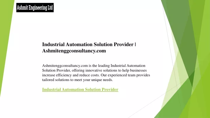 industrial automation solution provider