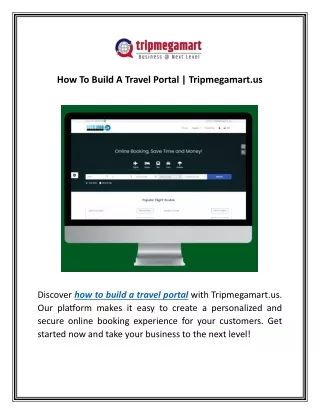 How To Build A Travel Portal | Tripmegamart.us