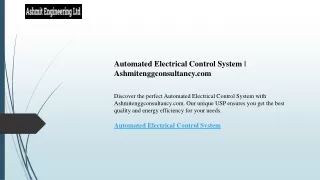 Automated Electrical Control System  Ashmitenggconsultancy.com