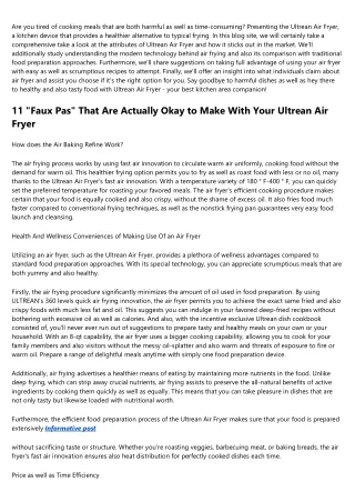 Ultrean Air Fryer: 10 Things I Wish I'd Known Earlier