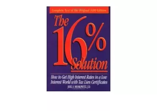 Download PDF The 16 Solution How To Get High Interest Rates in a Low Interest Wo