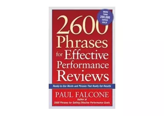 Kindle online PDF 2600 Phrases for Effective Performance Reviews Ready to Use Wo