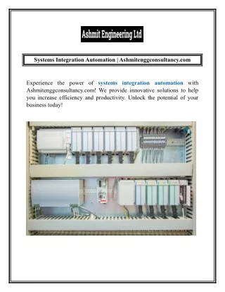 Systems Integration Automation  Ashmitenggconsultancy