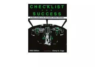 PDF read online Checklist for Success A Pilot s Guide to the Successful Airline
