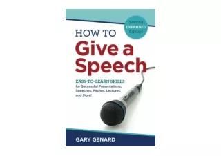 Download How to Give A Speech EASY TO LEARN SKILLS for Successful Presentations