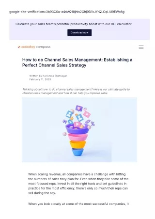 How to do Channel Sales Management Establishing a Perfect Channel Sales Strategy