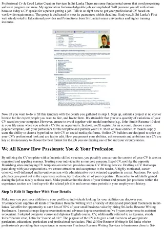 professional cv cowl letter creation services