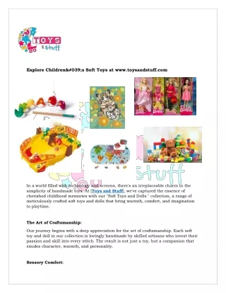 Explore Children's Soft Toys at www.toysandstuff.com
