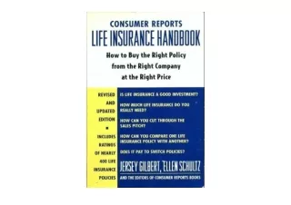 Download Consumer Reports Life Insurance Handbook How to Buy the Right Policy fr