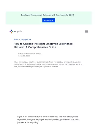 How to Choose the Right Employee Experience Platform A Comprehensive Guide