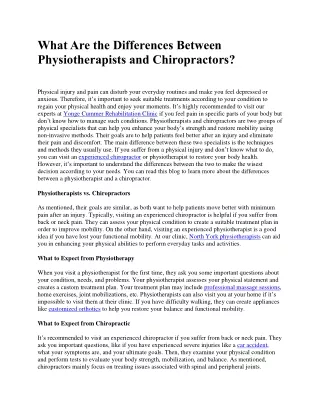 What Are the Differences Between Physiotherapists and Chiropractors