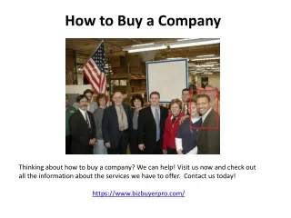 How to buy a company