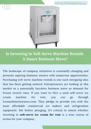 Is Investing In Soft Serve Machine Rentals  A Smart Business Move