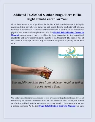 Alcohol Rehabilitation Centre In Mumbai