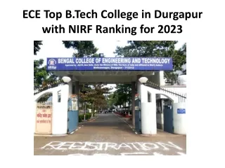 Exploring Top B.Tech College in Durgapur for ECE NIRF Ranking 2023