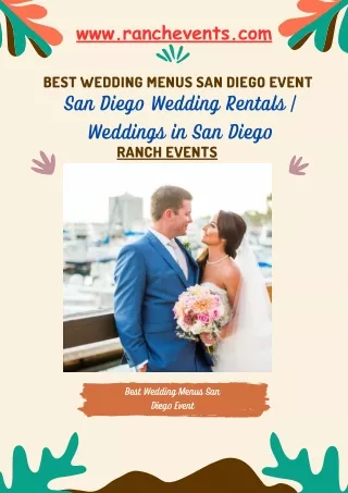 Best Wedding Menus San Diego Event