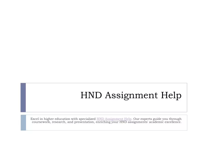 hnd assignment help