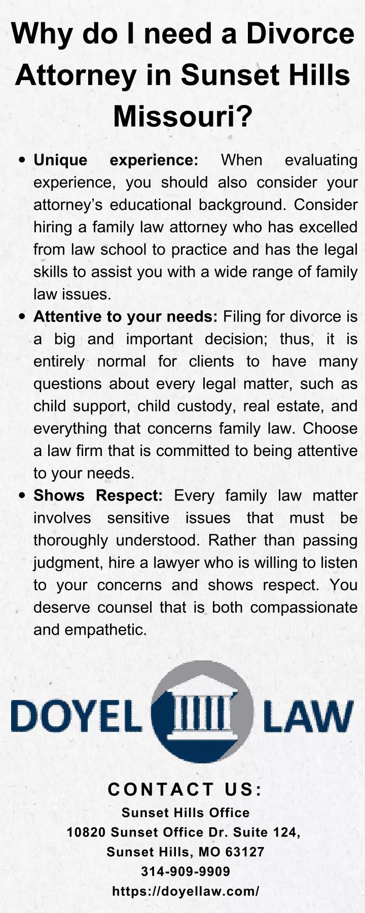 why do i need a divorce attorney in sunset hills