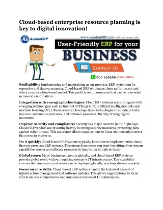 cloud based enterprise resource planning