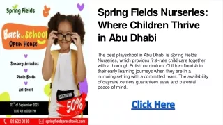 Best Child care in Abu Dhabi - Spring Fields Nurseries