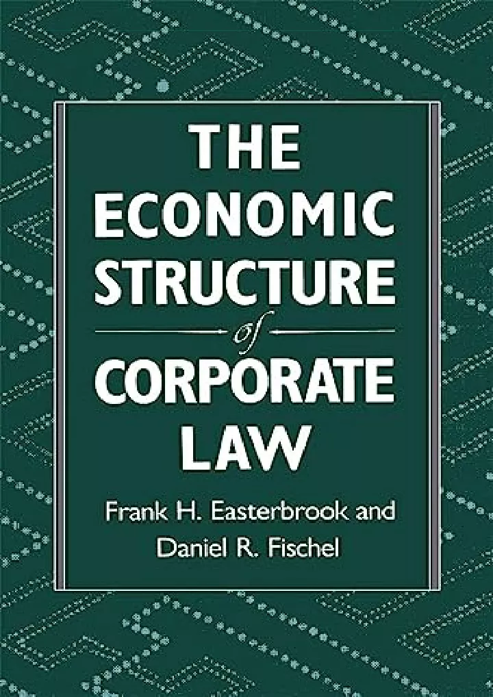 the economic structure of corporate law download