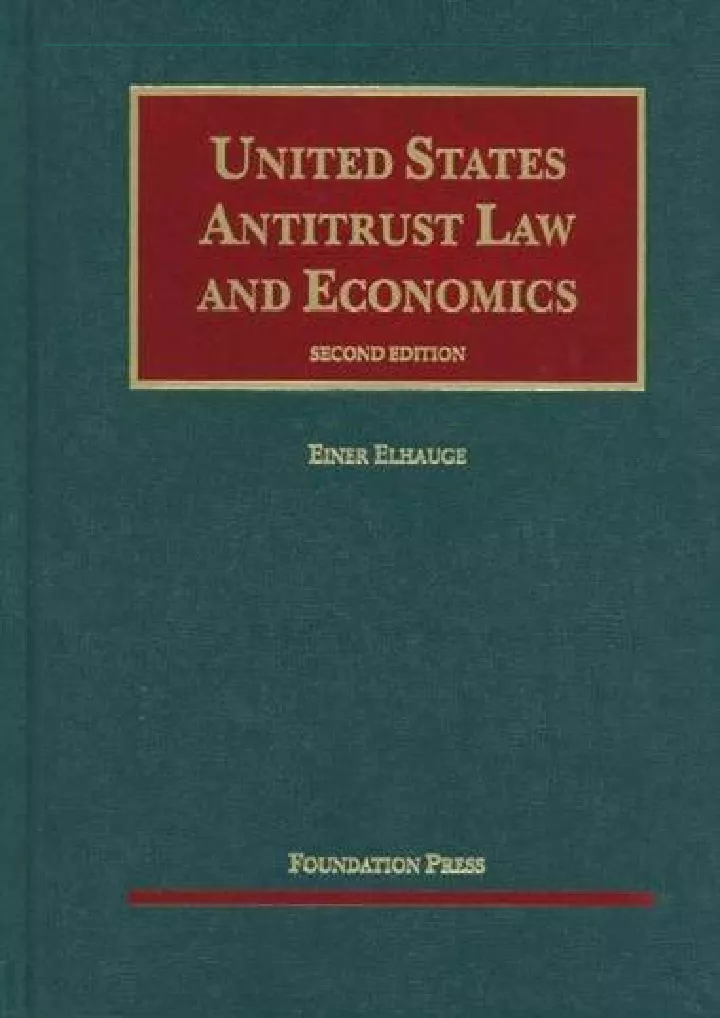 s united states antitrust law and economics