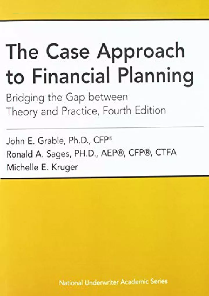 the case approach to financial planning bridging