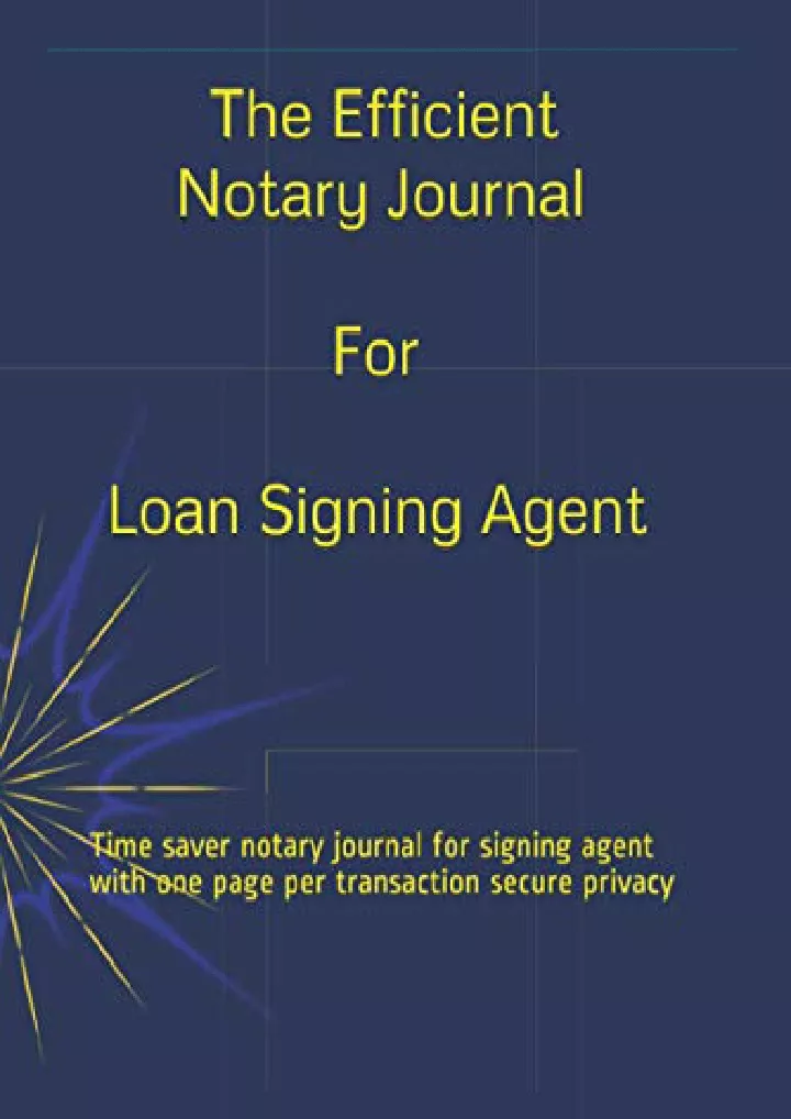 the efficient notary journal for loan signing