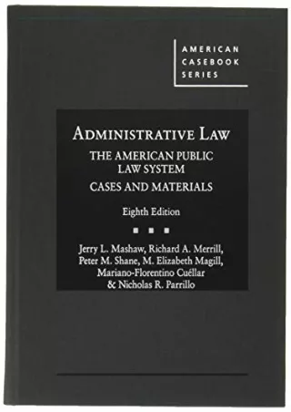 PDF Administrative Law, The American Public Law System, Cases and Materials (Ame