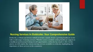 Nursing Services in Etobicoke Your Comprehensive Guide