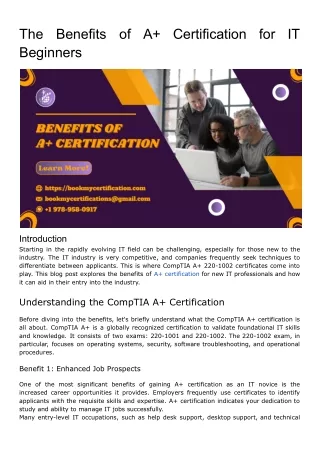 The Benefits of A  Certification for IT Beginners