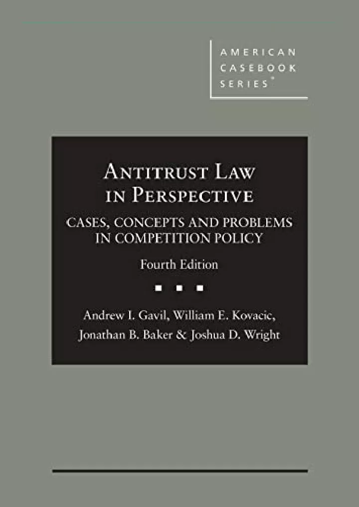 antitrust law in perspective cases concepts