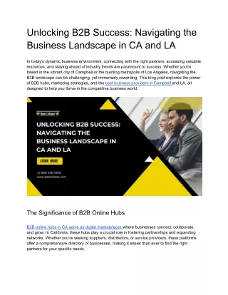 Unlocking B2B Success_ Navigating the Business Landscape in CA and LA