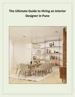 The Ultimate Guide to Hiring an Interior Designer in Pune