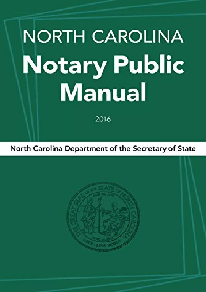 north carolina notary public manual 2016 download