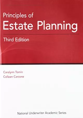 PDF Read Online Principles of Estate Planning, 3rd Edition (National Underwriter