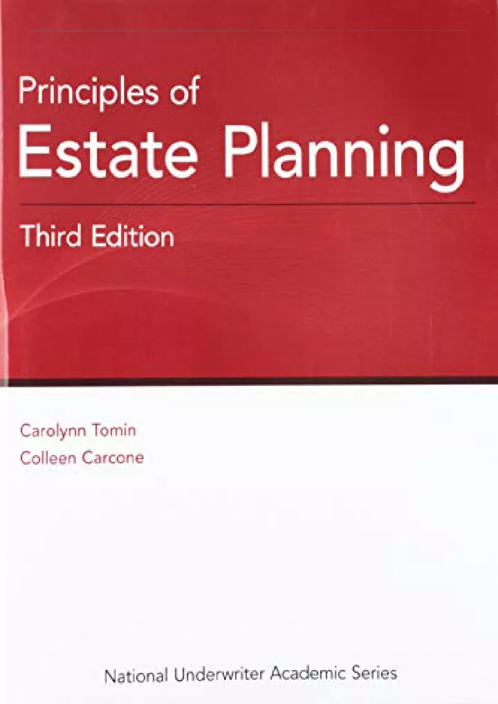principles of estate planning 3rd edition