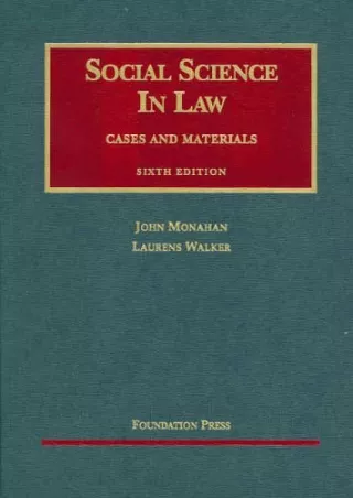 PDF KINDLE DOWNLOAD Social Science in Law (University Casebook Series) android