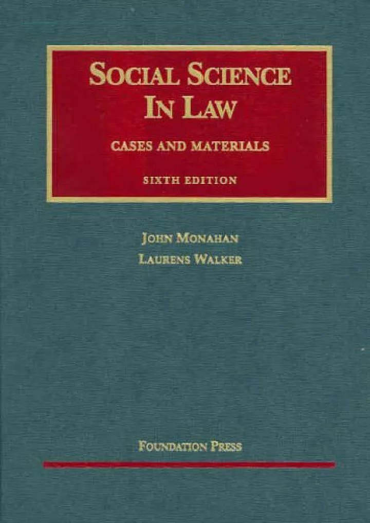 social science in law university casebook series