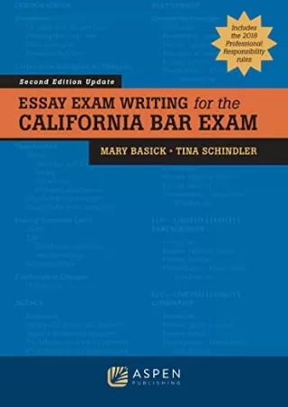 [PDF] DOWNLOAD FREE Essay Exam Writing for the California Bar Exam (Bar Review)