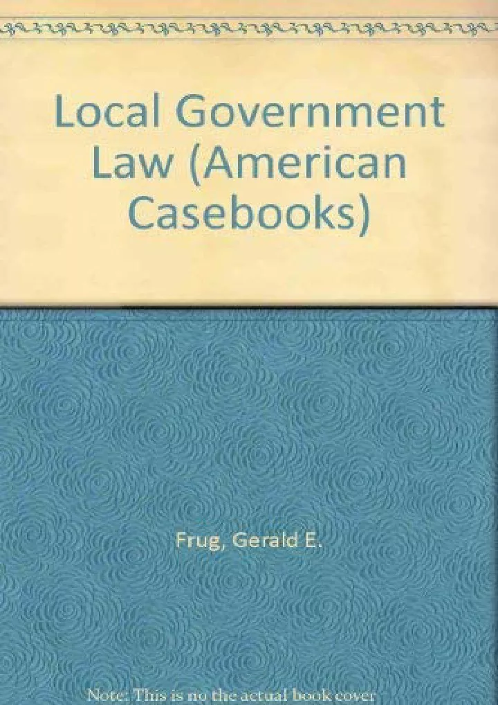 local government law american casebook series