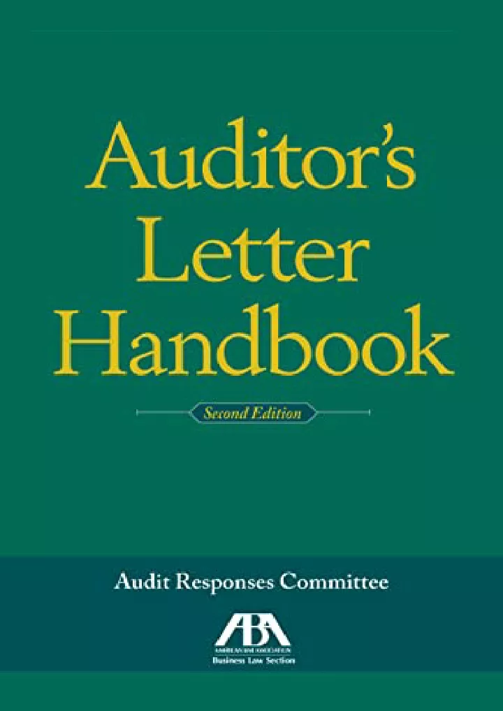 auditor s letter handbook second edition download