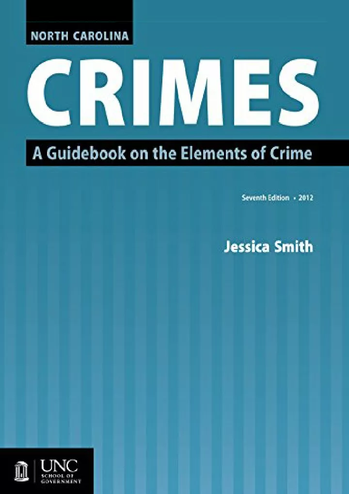 north carolina crimes a guidebook on the elements