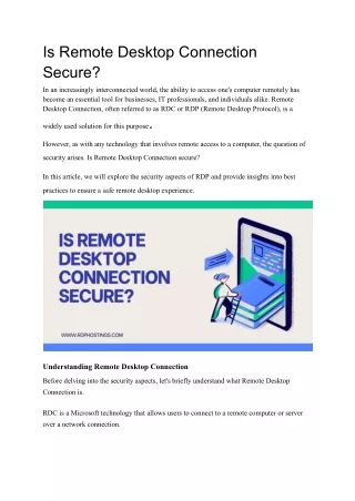 Is Remote Desktop Connection Secure